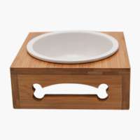 Hot selling ceramic fish bone print round shape bamboo rack bowl